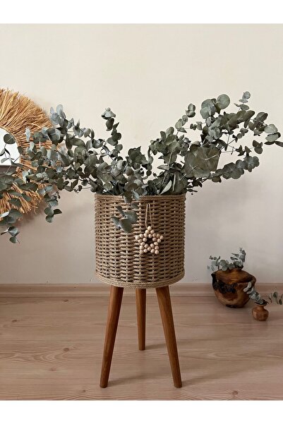 dodowood Hasır Çiçeklik Ayaklı Sepet Saksı