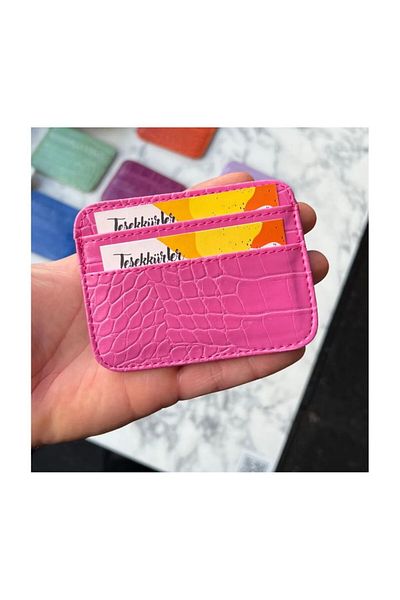 samilon Patterned Crocodile Leather Card Holder