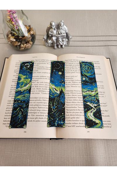 ALTINDAL Home Σετ σελιδοδεικτών βιβλίου Van Gogh Starry Night 3 τεμαχίων - 3D ανάγλυφο SUBSAL Home