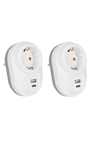 Nilson Single Plug Socket - 2 Pieces, Current Protected, U+c-type