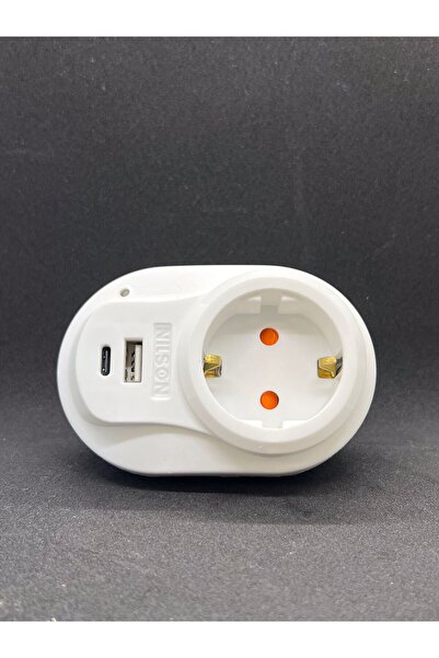Nilson 5 Adet Akım Korumalı Tekli Fiş Priz U+C-Type