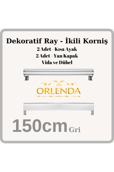 Orlenda 150cm Decorative Rail - Double Corner - Two Channel Aluminum Rail