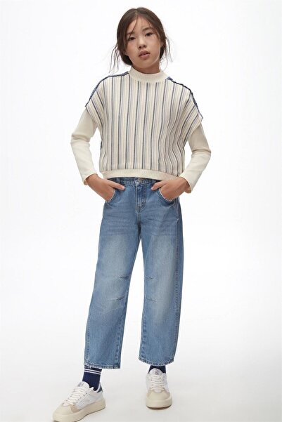 nk kids قميص Azul Sweat للفتيات باللون النيلي - 37801