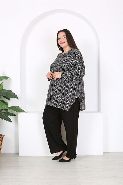 XL Modam Plus Size Side Ripped Tunic and Trousers Set