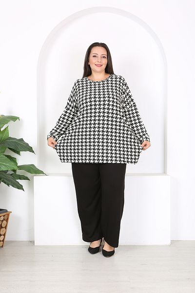 XL Modam Plus Size Side Slit Tunic and Trousers Set