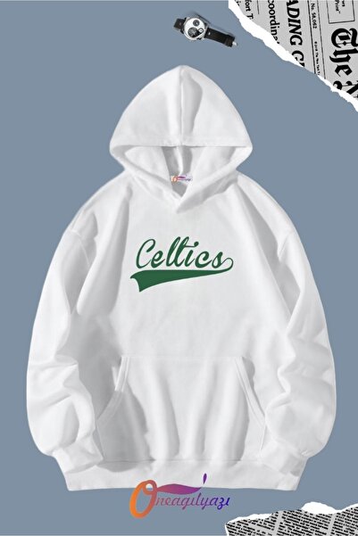 oneagılyazı سويت شيرت بقلنسوة مطبوع عليه سلتكس