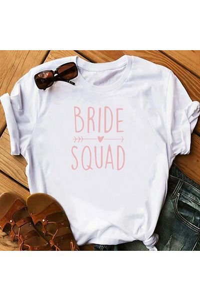 Pink Sky Ψηφιακό μπλουζάκι Bride Squad Plus Size