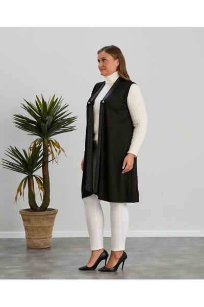 Te&Te Plus Size Crystal FaBric Vest