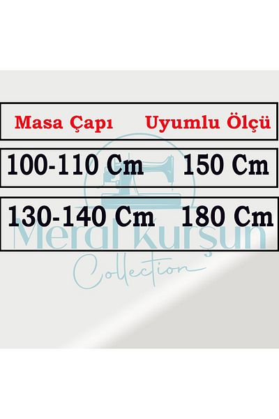 Zeren Home مجموعة Meral Kurşun - مفرش طاولة دائري بتفاصيل جبر