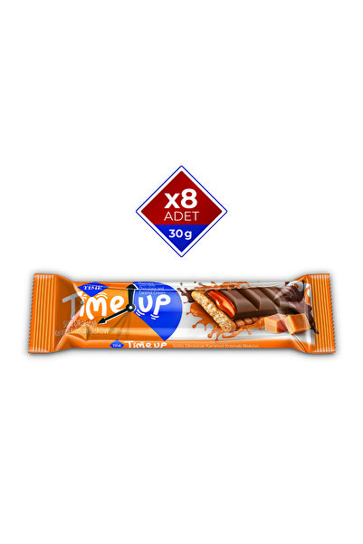 Çizmeci Time Time Up Sütlü Çikolatalı Karamel Kremalı Bisküvi 30 gr X 8 Adet