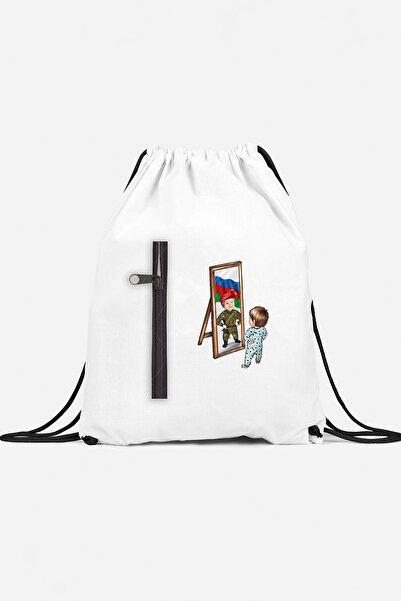 herotasarım حقيبة ظهر رياضية للأطفال الجندي الأذربيجاني مع جيب bll4603