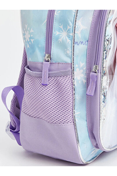 LC Waikiki LCW ACCESSORIES Mavi Baskılı Frozen Baskılı Kız Çocuk Okul Çantası