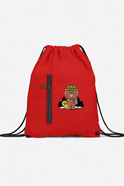 herotasarım حقيبة ظهر رياضية من لاين براون فريندز مع جيب bll4612