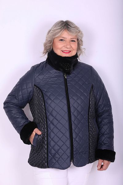 Hitit Butik Honeycomb Textured Navy Blue Coat