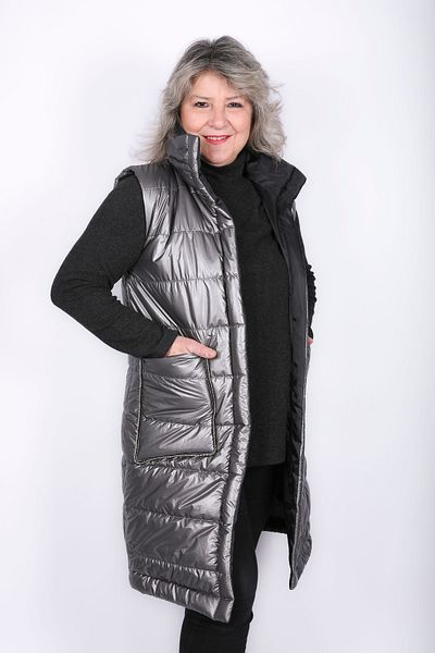 Hitit Butik Shiny Gray Gold Vest