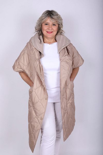 Hitit Butik Cream Quilted Vest Coat