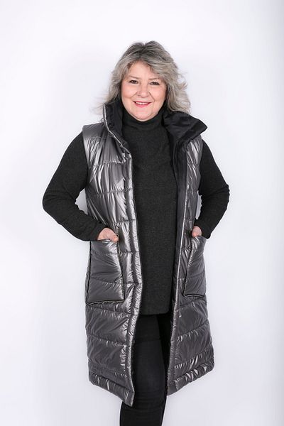 Hitit Butik Shiny Gray Gold Vest