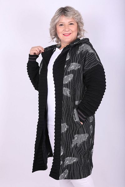 Hitit Butik Knitwear Black Cardigan Coat
