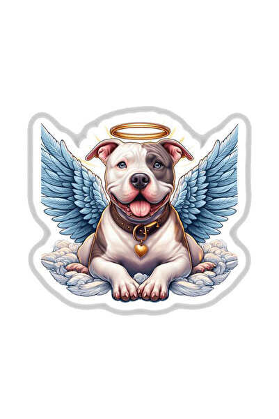 MegaSticker ملصق Pitbull Angel Angel - مقاس 13 × 12 سم، سيارة، دراجة نارية، خ...