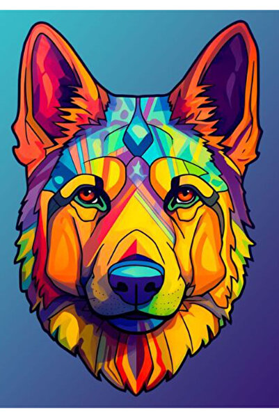 MegaSticker ملصق ملون Wolf K9 - مقاس 13 × 11 سم، للسيارة، والدراجة النارية، و...