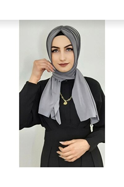 Ayselcehobi شال جاهز برباط لون رمادي