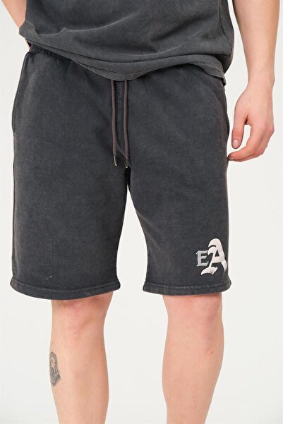 HYPERS Gothic Anthracite Washed Regular Fit Men's Shorts