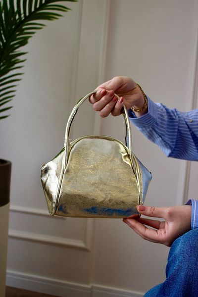 Molie Gold Colored Women's Hand and Shoulder Bag - Artificial Leather, Summer, Daily Use, Gift