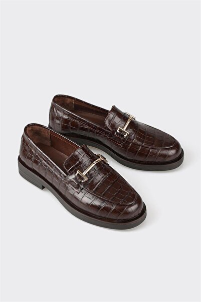 Elle Shoes Kahve Deri Kadın Günlük Ayakkabı