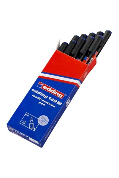 Edding قلم أسيتات مع ممحاة باللون الأزرق (E-149M) عبوة من 10 قطع