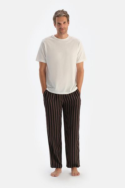 Dagi Παντελόνι με ρίγες Viscose Brown
