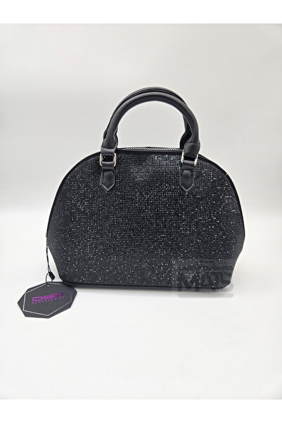 DSN Parlak Taş Kaplamalı   El Ve Omuz Çantası Gümüş