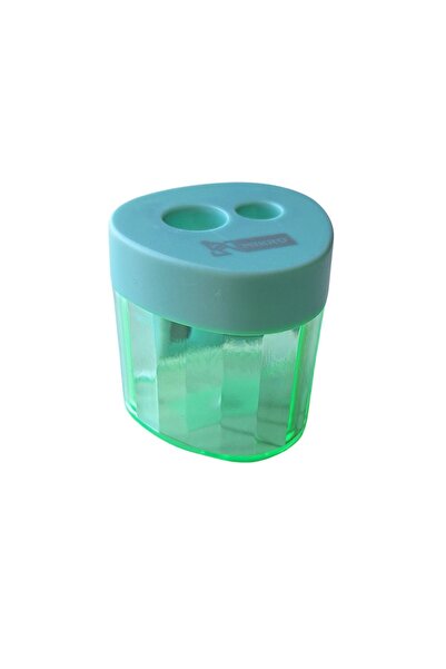 Mikro مبراة أقلام رصاص قطعة واحدة - فتحة مزدوجة وغطاء مثلث