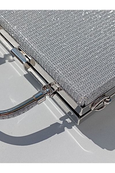 Şarra Gossi Silvery EveninG Dress - Invitation, WeddinG and Graduation BaG
