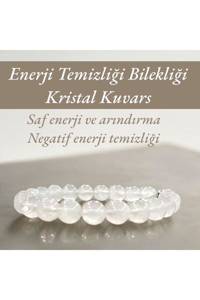 Kristal Kuvars Bileklik - Doğal Enerji ve Zihinsel Netlik - Doğal taş