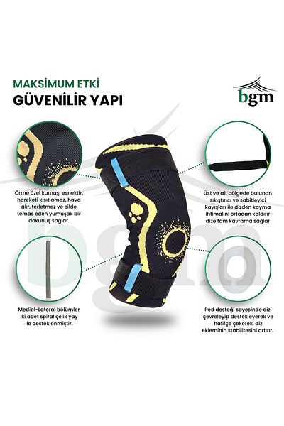 bgm Unisex Knitted Flexible Underwire Patella Supported Knee Brace High Quality Underwire Knitted Knee Brace