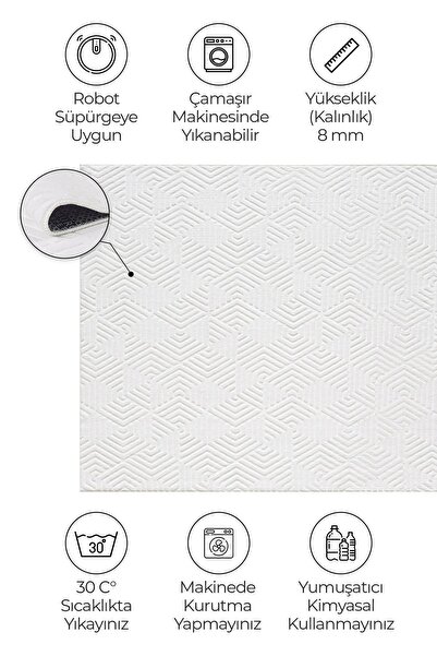 venucci home & living Yumuşak Yıkanabilir Kaymaz Taban Peluş Post Yolluk Salo...