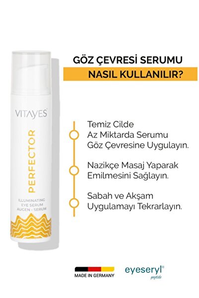 VITAYES Göz Çevresi Peptit Kompleks Serumu Mor Halkalar Ve Torbalar Için Canlandırıcı & Sıkılaştırıcı Bakım