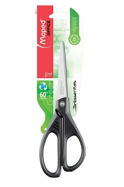 Maped Essentials Green Asymmetric Scissors 21cm Blister 1 Piece3154144681100