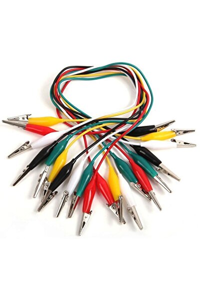 WOZLO Kablolu Krokodil Test Kablosu Krokodil Uçluk 10 Adet