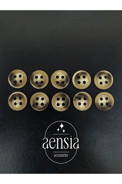 aensia Pack of 10CamelBrownPolyesterShirt Blouse Button - Color Transitioning Stick