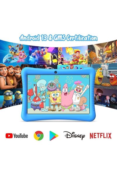 MOOKIA Çocuk Tableti Lcd Ekran, 10 Inç Android 13 Tablet, 3-12 Yaş Dört Çekirdekli 3 32 Gb Çift Kamera