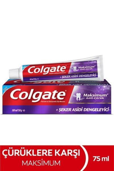 Colgate Maksimum Anti Çürük Şeker Asidi Dengeleyici Diş Macunu 100 ml