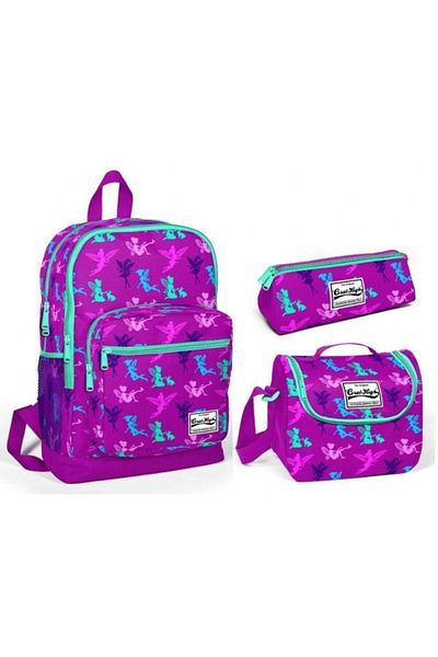 Yaygan Çanta Set de genți pentru școala primară pentru fete Coral High Purple Fairy