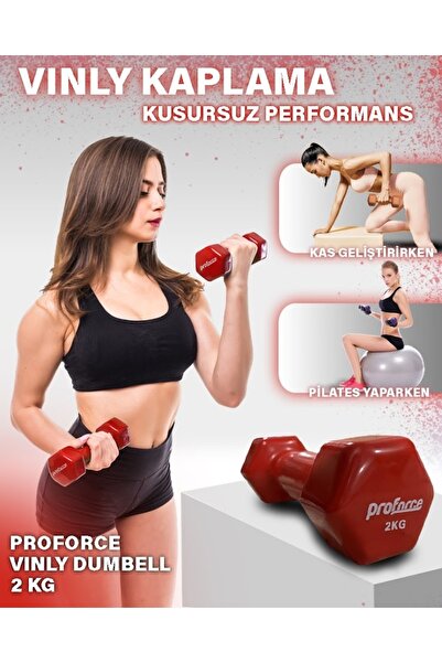 Proforce Vdb Dışı Vinil Kaplı İçi Çelik Döküm Dambıl 2 Kg - Tek Adet