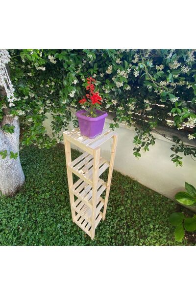 RENAZZO Ahşap Izgaralı 5 Raflı Banyo Rafı / Düzenleyici