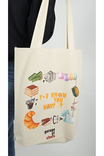 garagefashion BUNU İSTEDİĞİNİ BİLİYORSUN Şef Aşçı Pastacı Baskılı Ham Bez Çan...