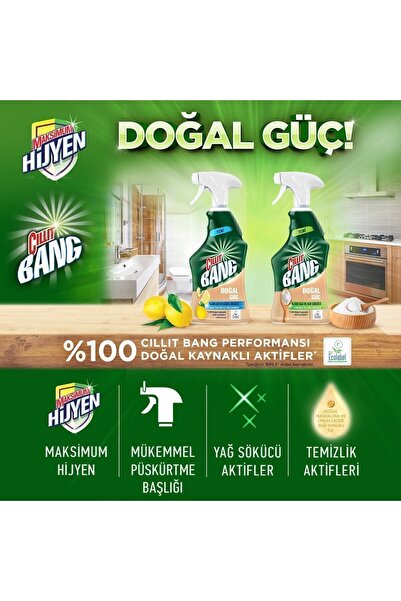 Cillit Bang Doğal Güç Limonlu %100 Banyo Temizleyici Sprey 750 ml