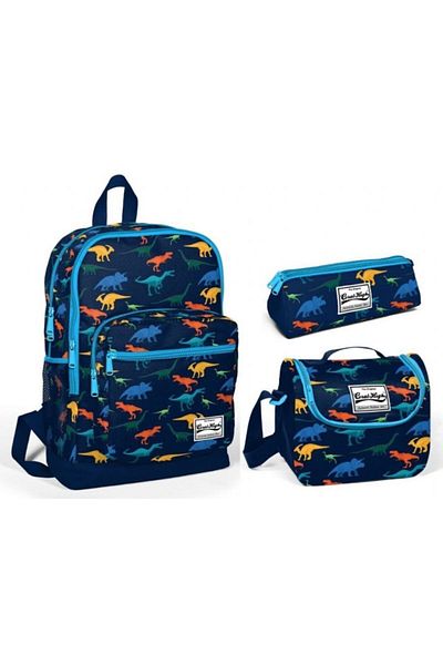 Yaygan Çanta Set de genți pentru școala primară pentru băieți Coral High bleumarin cu model de dinozaur
