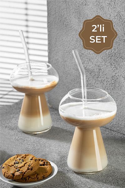 Vienev Set of 2 Mushy Coffee, Cocktail, Juice Glasses