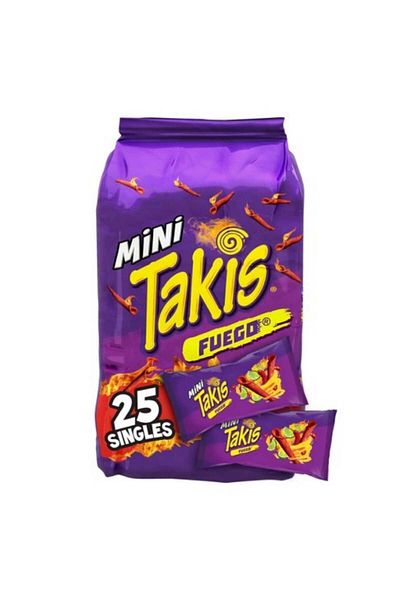 Takis Fuego Mini Chips - Pack of 25, Bite Size, 875Gr